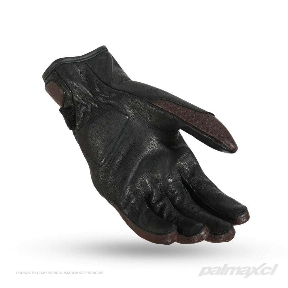 Guantes de cuero con ventilación Bold color negro/cafe | Macna